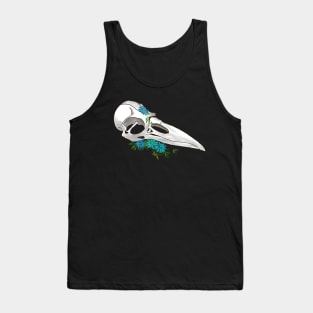 Floral Raven Skull Tank Top